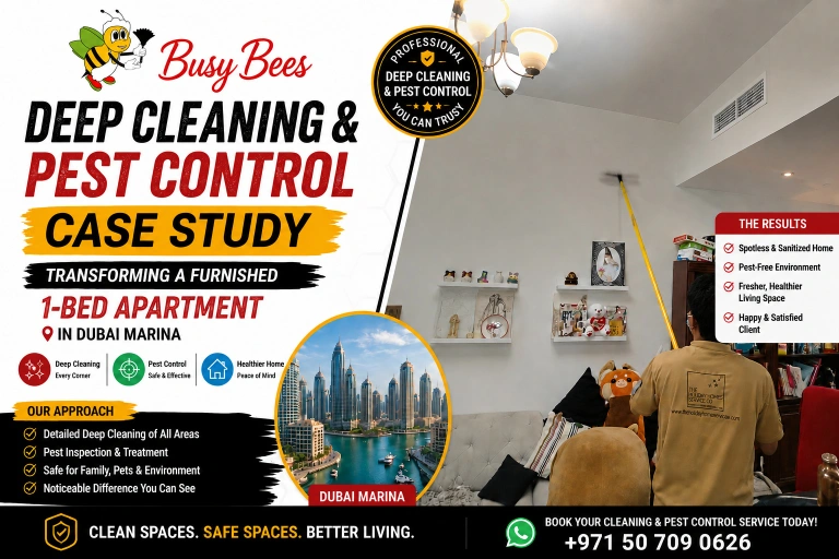BusyBees Dubai Case Study: Deep Cleaning & Pest Control for a Furnished 1-Bed Apartment in Dubai Marina