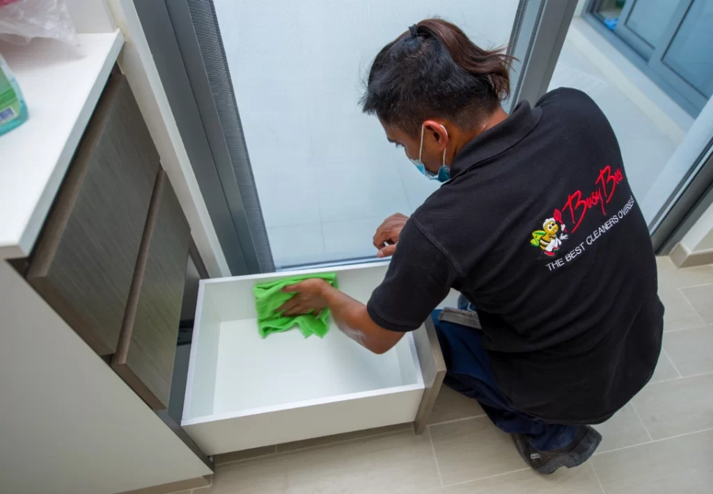 Green Cloth for Kitchen Cleaning in Color Code Clean System By BusyBees Dubai