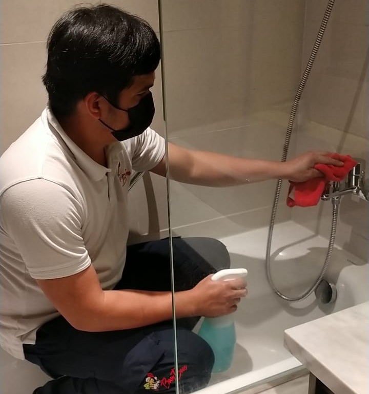 Red Cloth for Bathroom Cleaning in Color Code Clean System By BusyBees Dubai