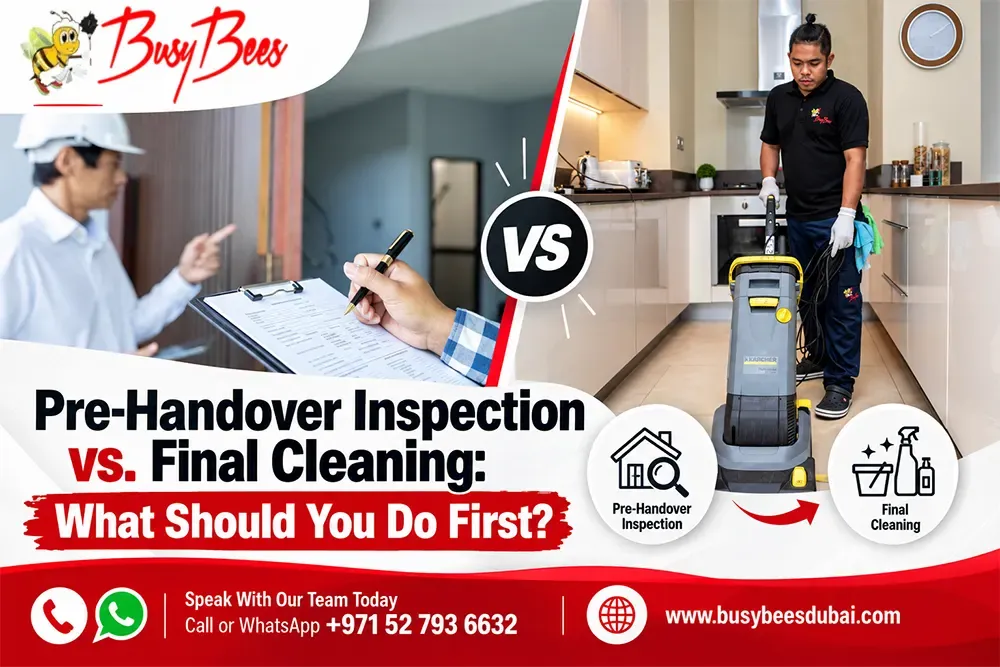 Pre-handover inspection and final cleaning checklist for a rental property